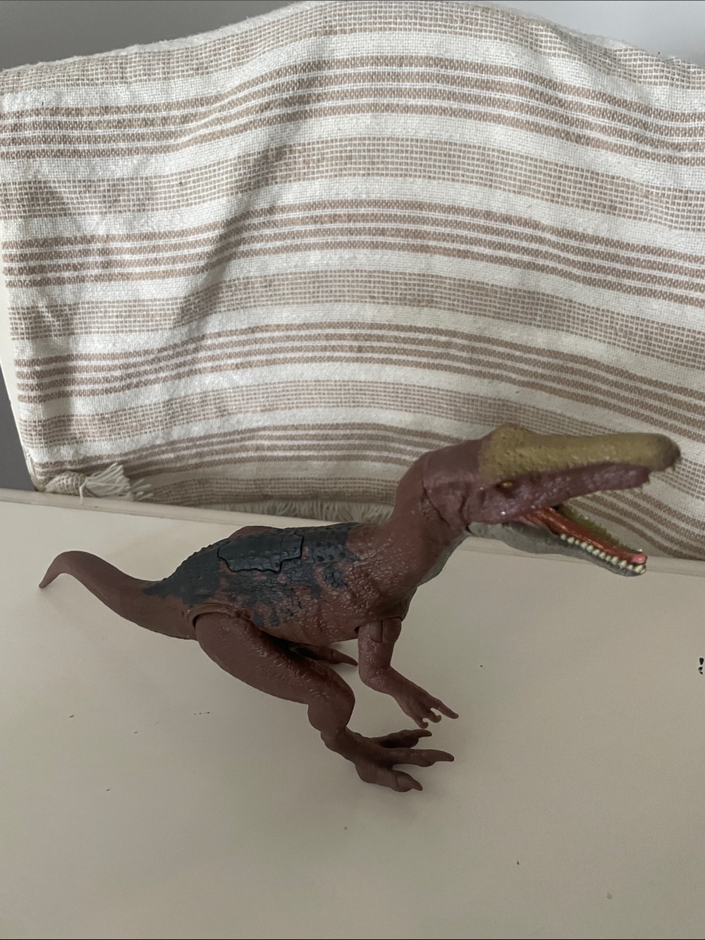 Brown and Olive Jurassic  park Dino with moveable mouth and limbs